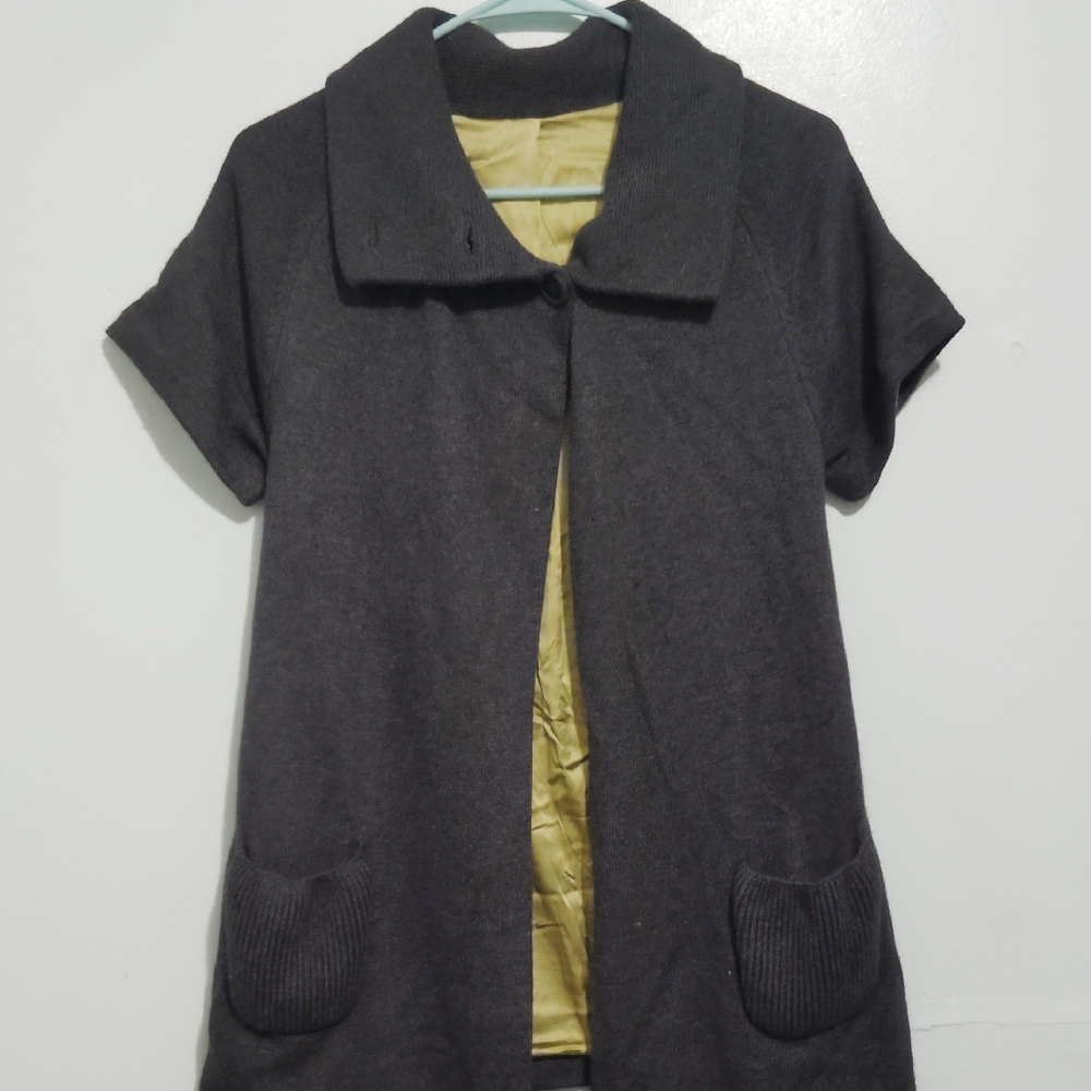 Alice + Olivia Dark Gray Short Sleeve Blazer